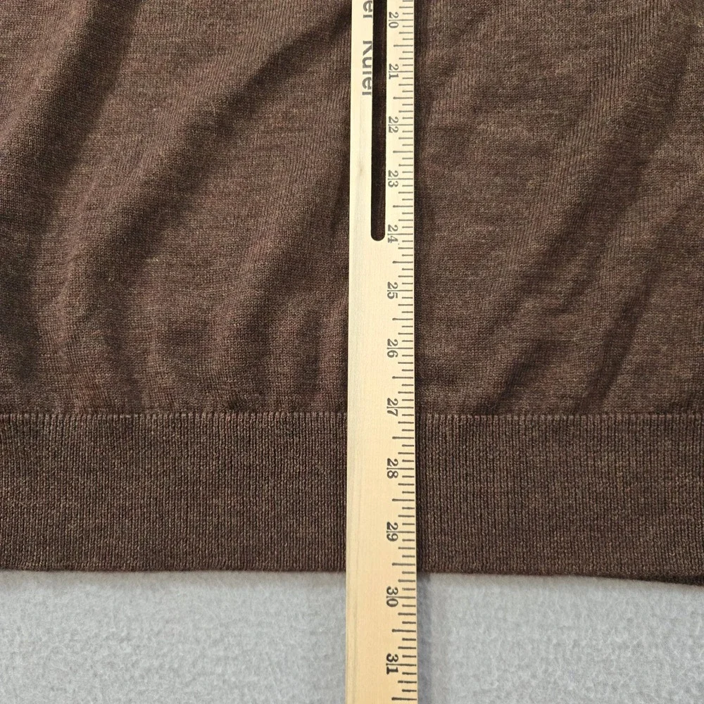 Banana Republic Sweater Mens XXL Brown Extra Fine Italian Merino Wool V-Neck